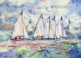 Blue Sailboats, 1989 (w/c on paper) 