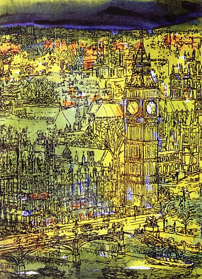 Westminster (w/c and mixed media on paper)  from Brenda Brin  Booker