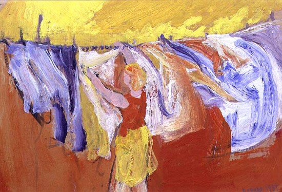 Woman with Washing, 1989 (gouache on paper)  from Brenda Brin  Booker