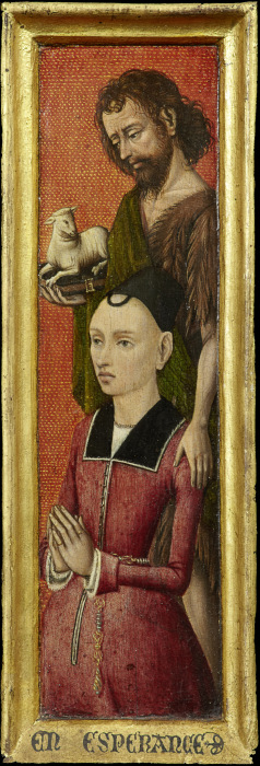 Portrait of  Johanna de Keysere with John the Baptist from Brügger (?) Meister um 1485/90