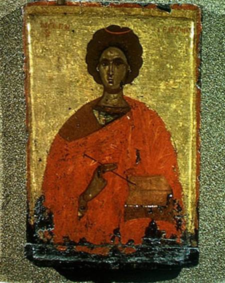 Icon of St. Pantaleon of Nicomedia (d.c.305 AD) from Byzantine