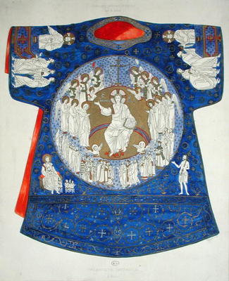 Imperial dalmatic, c.900 (coloured engraving) from Byzantine School