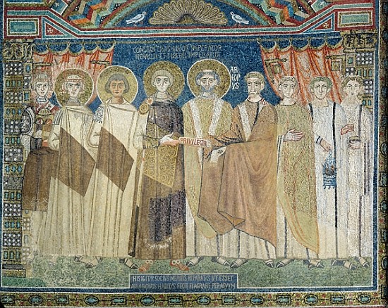 The Emperor Constantine IV grants tax immunity to the Archbishop of Ravenna from Byzantine School