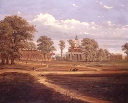 View across Clapham Common towards North Side and The Pavement, 1878 (oil on canvas) from C. Norris
