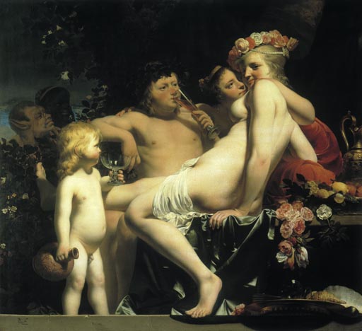 Bacchus mit zwei Nymphen und Amor from Caesar Boëtius Everdingen