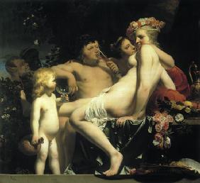 Bacchus mit zwei Nymphen und Amor