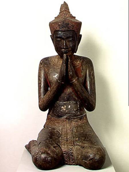 Praying kneeling figure, Angkor from Cambodian