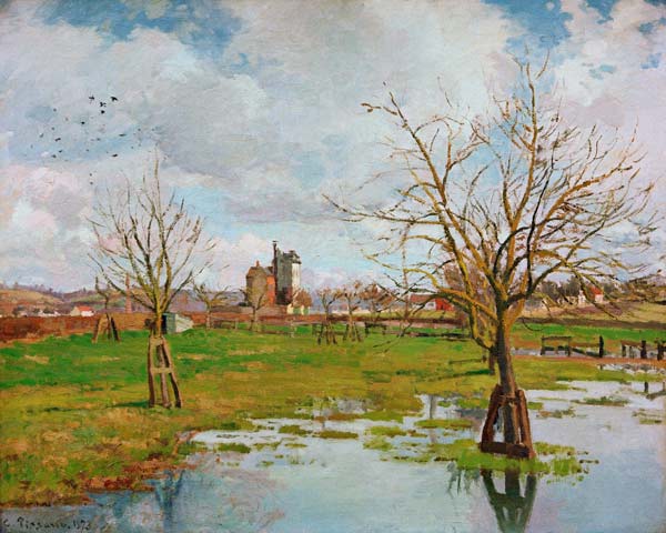 C.Pissarro, Landschaft m. überschwemmten from Camille Pissarro