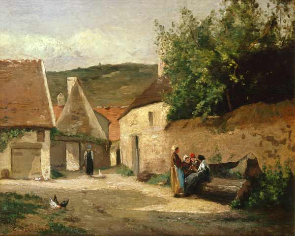 Street corner in the village from Camille Pissarro