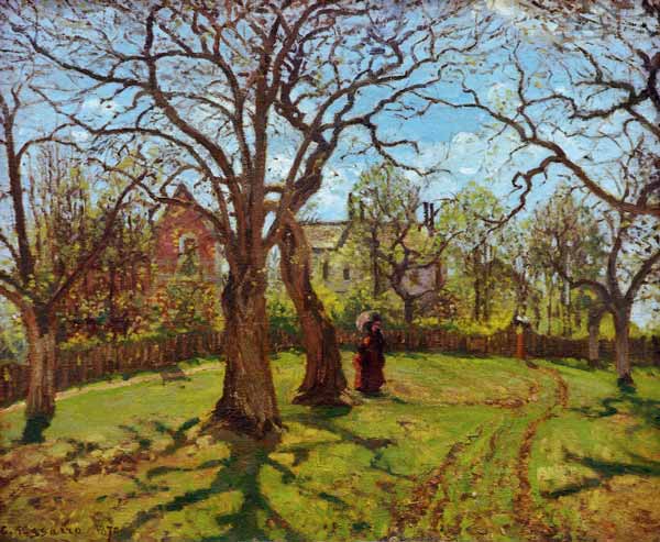 Chestnut trees in Louveciennes, spring from Camille Pissarro