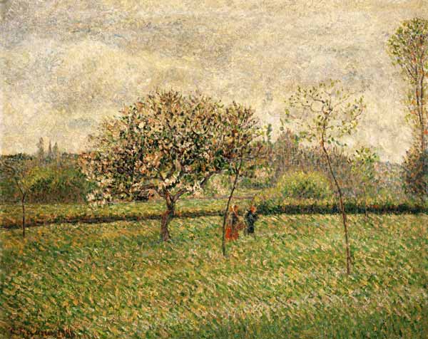 Blossoming apple trees in Eragny. from Camille Pissarro