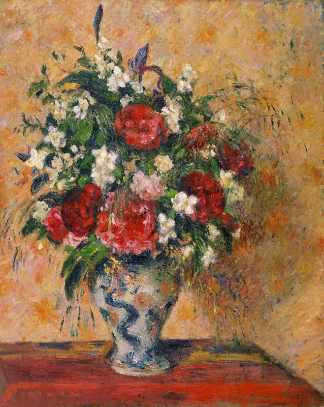 Flowers in a vase from Camille Pissarro