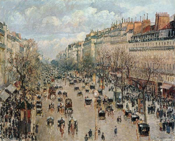 The boulevard Montmartre in Paris. from Camille Pissarro