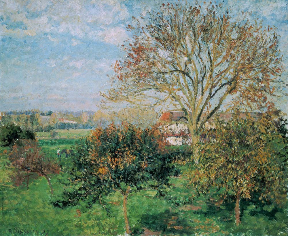 Autumn morning in Eragny. from Camille Pissarro