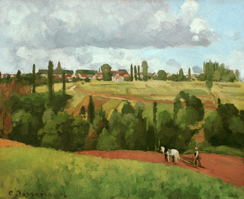 C.Pissarro /Landsape w.Peasant Ploughing from Camille Pissarro