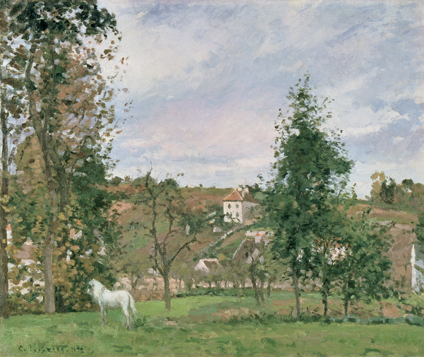 Landscape with a white horse on a meadow, L, ' Hermitage from Camille Pissarro
