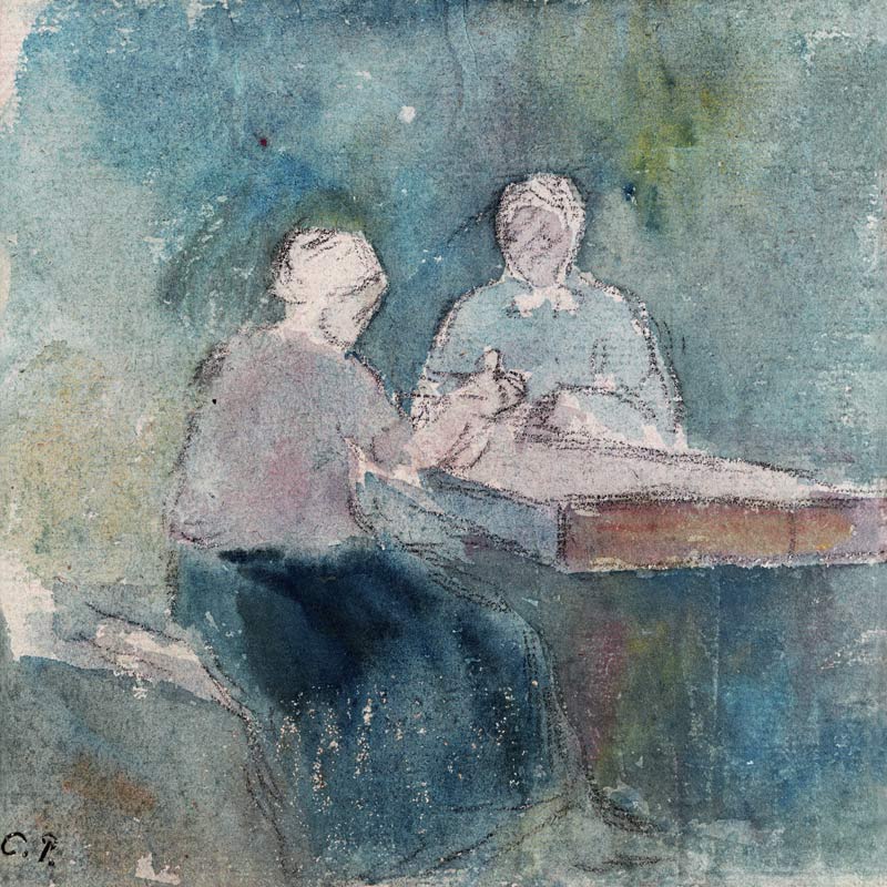 Two Peasants at the Table from Camille Pissarro