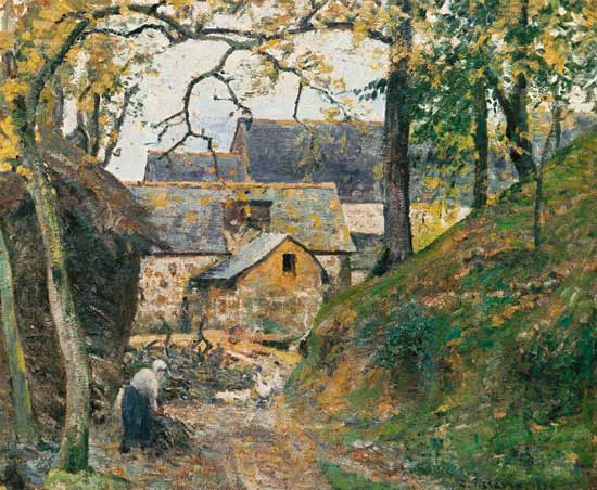 Farmhouse in Montfoucault from Camille Pissarro