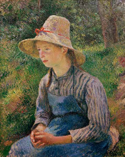C.Pissarro, Bauernmädchen mit Strohhut from Camille Pissarro