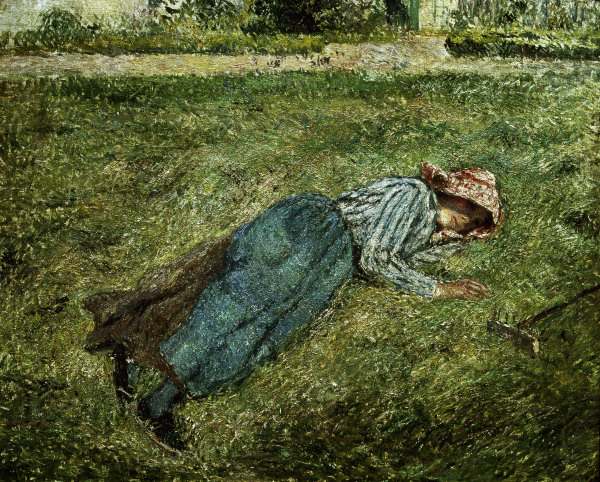 C.Pissarro, Liegendes Mädchen.. from Camille Pissarro