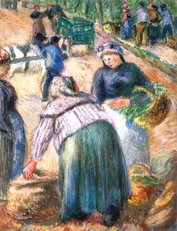 The potato market, boulevard of the Fossés, Pontoise from Camille Pissarro