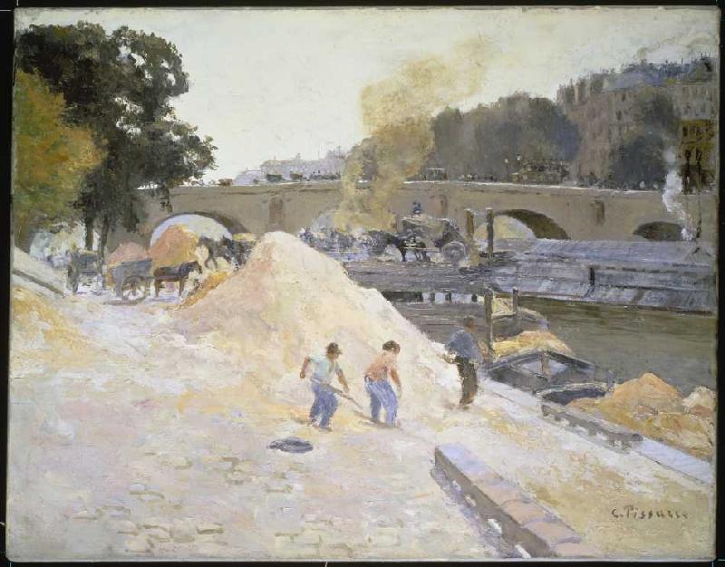 Gravel shipment at the Quai this ' Anjou at his in Paris (Pont Marie) from Camille Pissarro