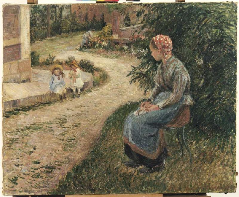 Nanny in the garden of Eragny. from Camille Pissarro