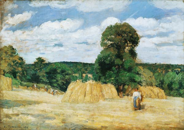 Harvesting at Montfoucault from Camille Pissarro
