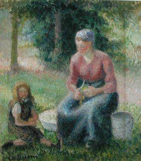 Peasant Woman and her Little Girl from Camille Pissarro