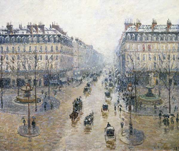 L'Avenue de l'Opéra. Snow. Morning from Camille Pissarro