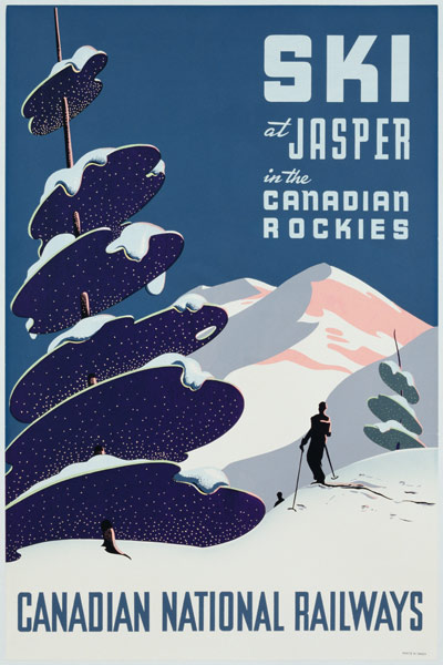 Poster advertising the Canadian Ski Resort Jasper from Canadian School
