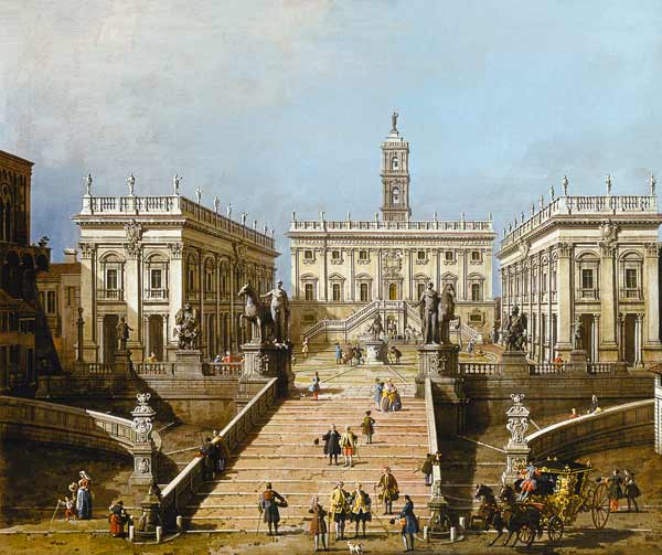 Rome, staircase to the Campodoglio. from Giovanni Antonio Canal (Canaletto)