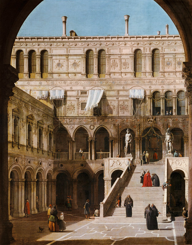 Venedig, Dogenpalast, Scala dei Giganti from Giovanni Antonio Canal (Canaletto)