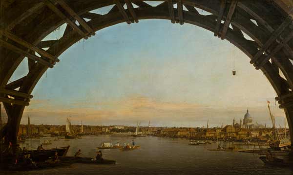 London seen through an arch of Westminster Bridge from Giovanni Antonio Canal (Canaletto)