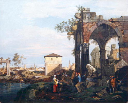 Capriccio with Ruins and Porta Portello in Padua, c.1760 (oil on canvas) from Giovanni Antonio Canal (Canaletto)