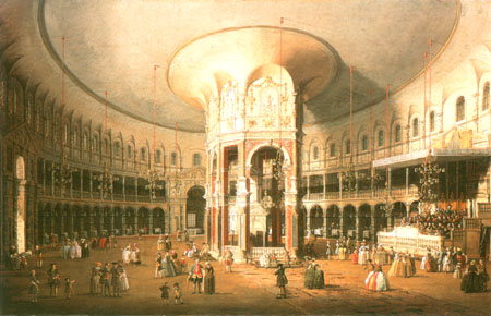 The inside of the rotunda of the Ranelagh House in London from Giovanni Antonio Canal (Canaletto)