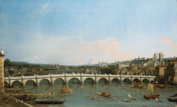 Westminster Bridge from the North with Lambeth Palace in distance
