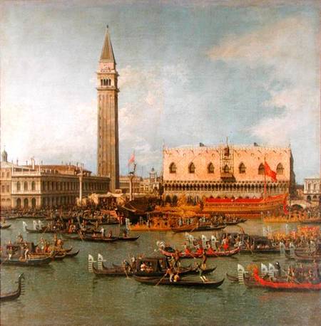 View of the Palace of St Mark, Venice, with preparations for the Doge's Wedding from Giovanni Antonio Canal (Canaletto)