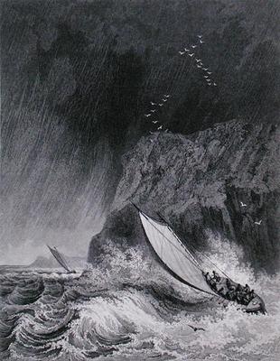 The boats off Walden Island in a snow storm, August 12th 1827, from 'Journal of a Third Voyage for t from Captain George Francis Lyon