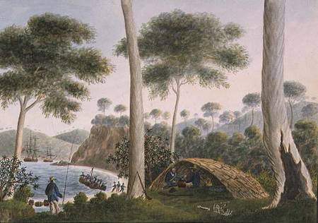 Native Hut (or Wigwam) of Adventure Bay, Van Dieman's Land from Captain George Tobin
