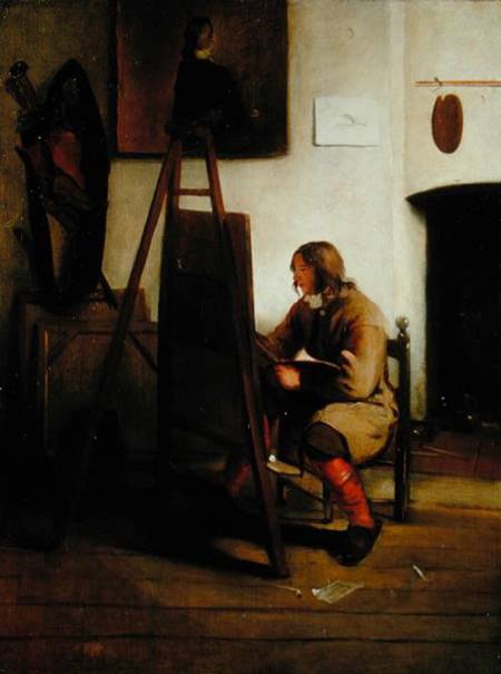 An artist in his studio from Carel Fabritius