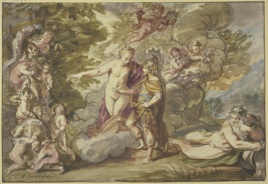 Venus beschenkt den Aeneas mit Waffen from Carel van Savoy