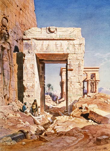 Doorway from Temple of Isis to temple called Bed of the Pharaohs, Island of Philaea, Egypt from Carl Friedr.Heinrich Werner