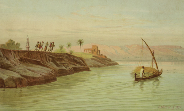 Nile , Curve at Akhmin from Carl Friedr.Heinrich Werner