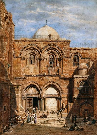 Eingang zur Grabeskirche in Jerusalem