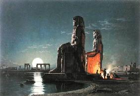 The Colossi of Memnon, Thebes, one of 24 illustrations produced by G.W. Seitz