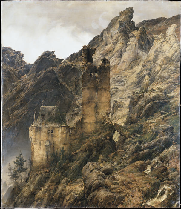 Rocky Landscape: Gorge with Ruins from Carl Friedrich Lessing