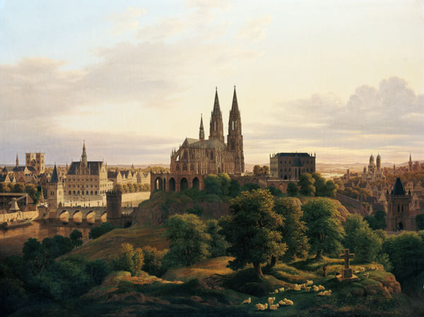 A Medieval Town in 1830 from Carl Georg Hasenpflug