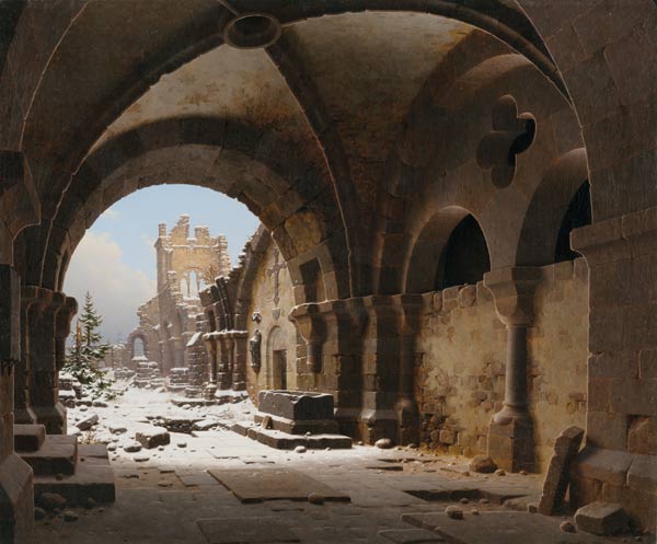 Kirchenruine im Winter. 1848 from Carl Georg Hasenpflug