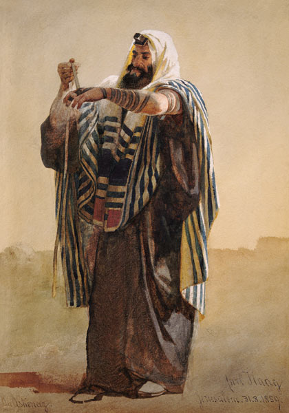 A Jerusalemite Shepherd Winding the Phylacteries for the Hand from Carl Haag